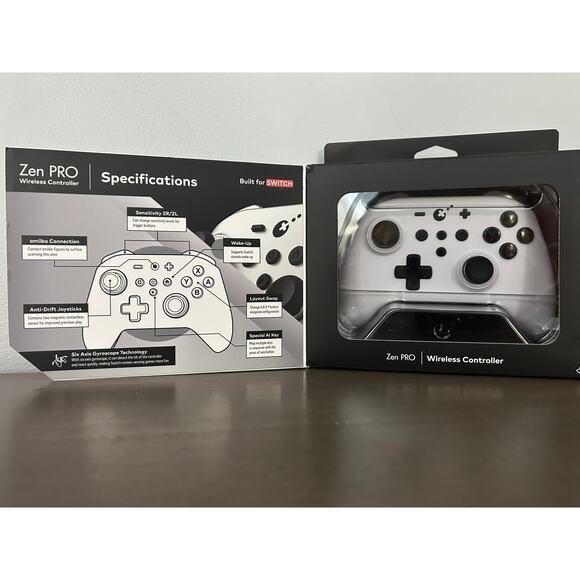 New ZEN PRO Wireless Gaming Controller for Nintendo Switch, OLED, PC White - Picture 4 of 8